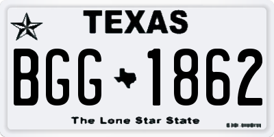 TX license plate BGG1862