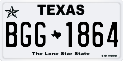 TX license plate BGG1864