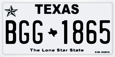 TX license plate BGG1865