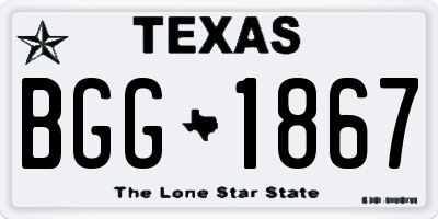 TX license plate BGG1867