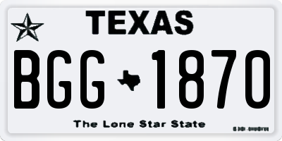 TX license plate BGG1870