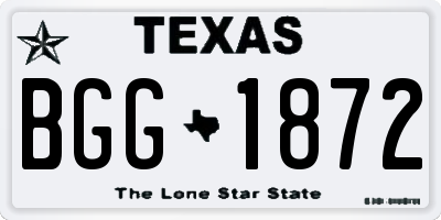 TX license plate BGG1872