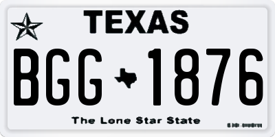 TX license plate BGG1876