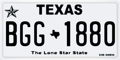 TX license plate BGG1880