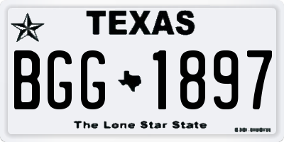 TX license plate BGG1897