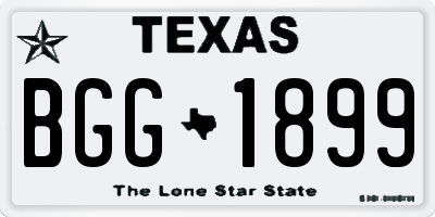 TX license plate BGG1899