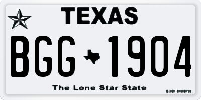 TX license plate BGG1904