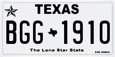 TX license plate BGG1910