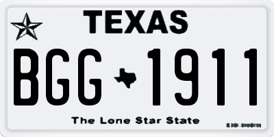 TX license plate BGG1911