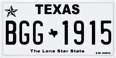 TX license plate BGG1915