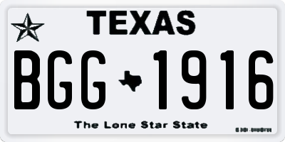 TX license plate BGG1916