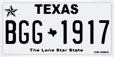 TX license plate BGG1917