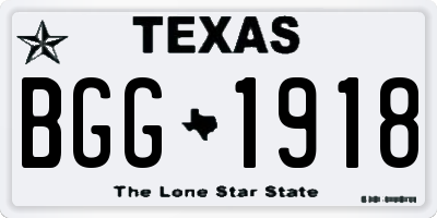 TX license plate BGG1918