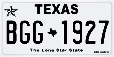 TX license plate BGG1927