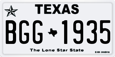 TX license plate BGG1935