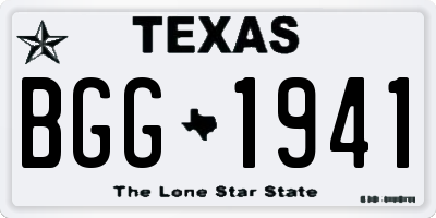 TX license plate BGG1941