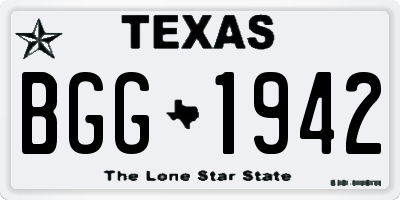 TX license plate BGG1942