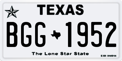 TX license plate BGG1952