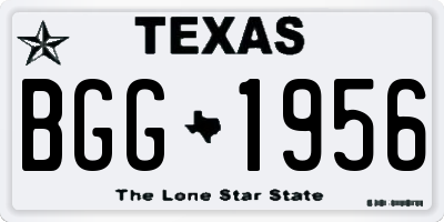 TX license plate BGG1956