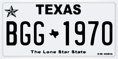 TX license plate BGG1970