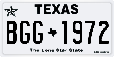 TX license plate BGG1972
