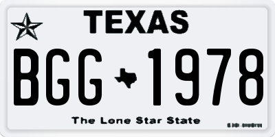 TX license plate BGG1978