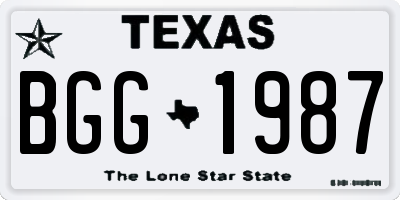 TX license plate BGG1987