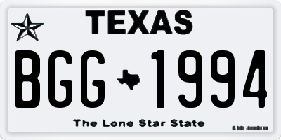 TX license plate BGG1994