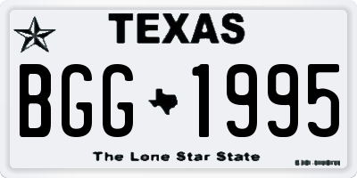 TX license plate BGG1995