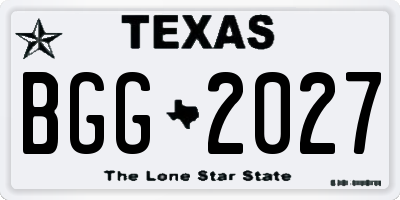 TX license plate BGG2027