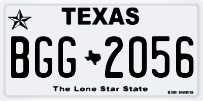 TX license plate BGG2056