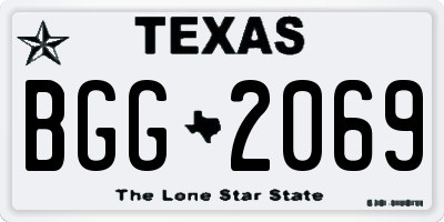 TX license plate BGG2069