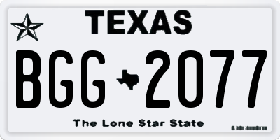 TX license plate BGG2077
