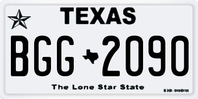 TX license plate BGG2090