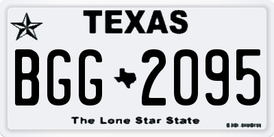 TX license plate BGG2095