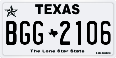 TX license plate BGG2106