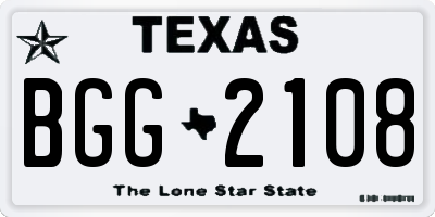 TX license plate BGG2108