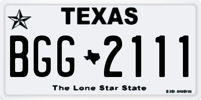 TX license plate BGG2111