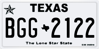 TX license plate BGG2122