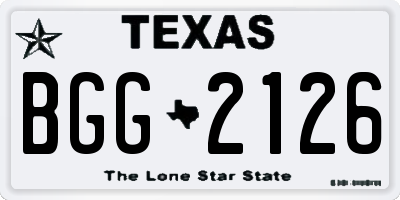 TX license plate BGG2126