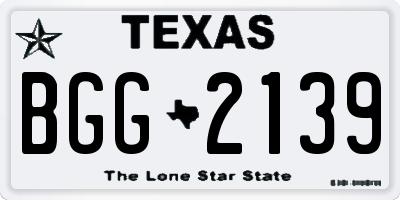 TX license plate BGG2139