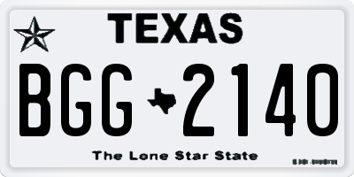 TX license plate BGG2140