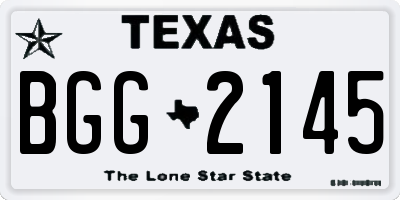 TX license plate BGG2145