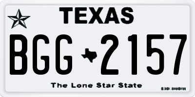 TX license plate BGG2157