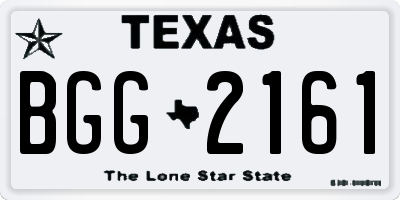 TX license plate BGG2161