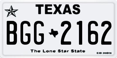 TX license plate BGG2162