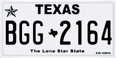TX license plate BGG2164