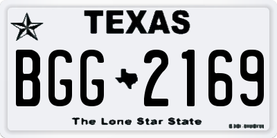 TX license plate BGG2169