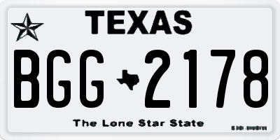 TX license plate BGG2178