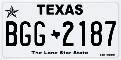 TX license plate BGG2187